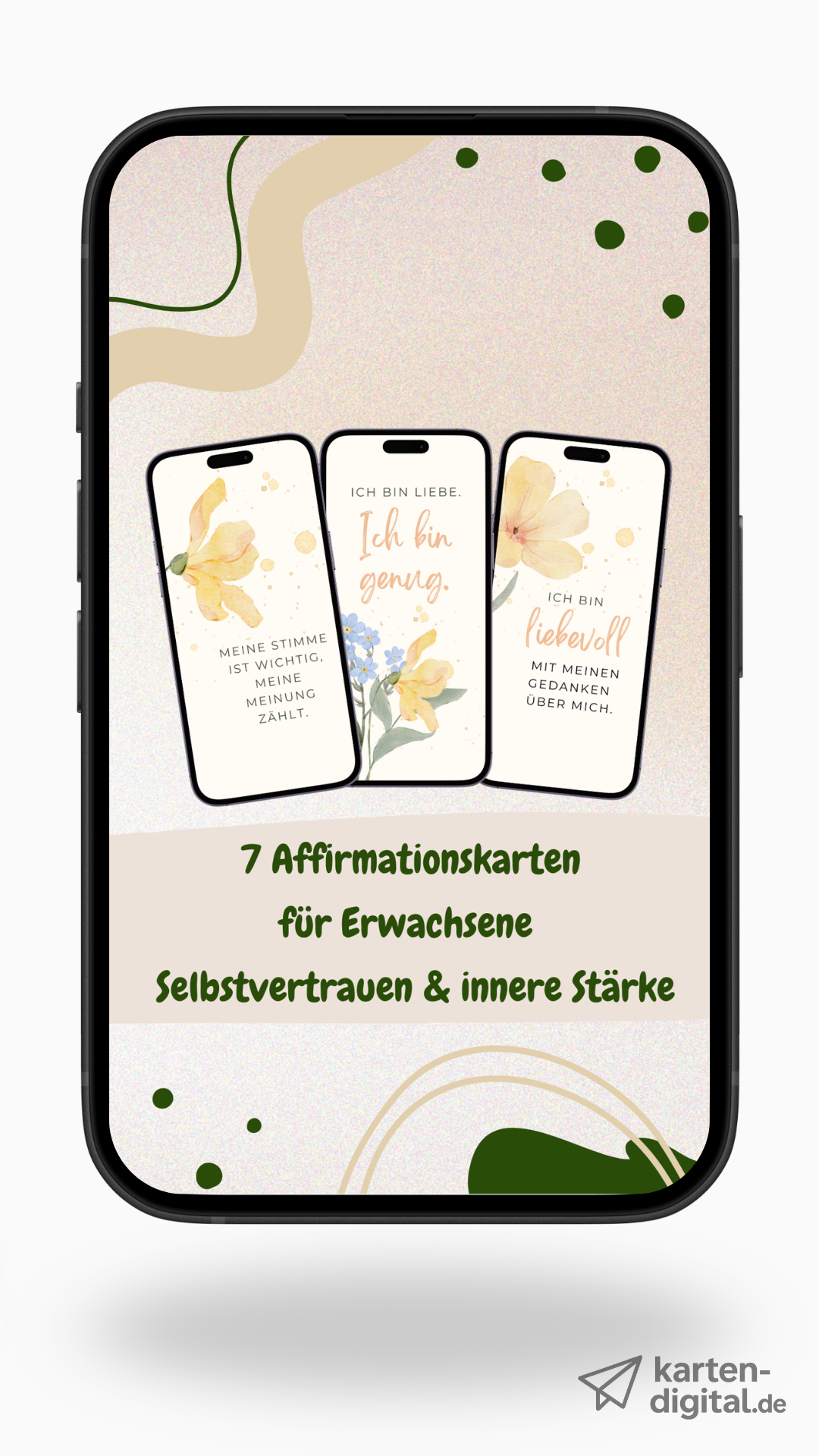 Affirmationskarten für Erwachsene – 7 digitale Karten für Selbstvertrauen & innere Stärke (Set 1)