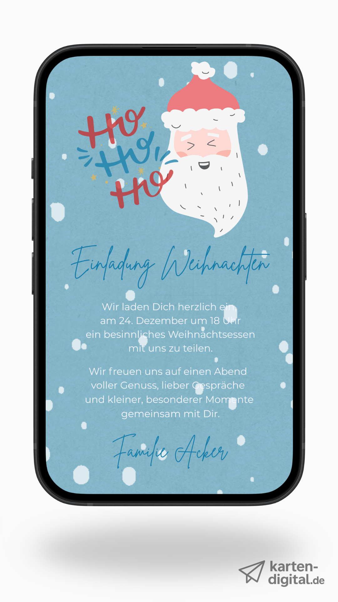 Digitale Video-Weihnachtseinladung – Santa & Schneefall