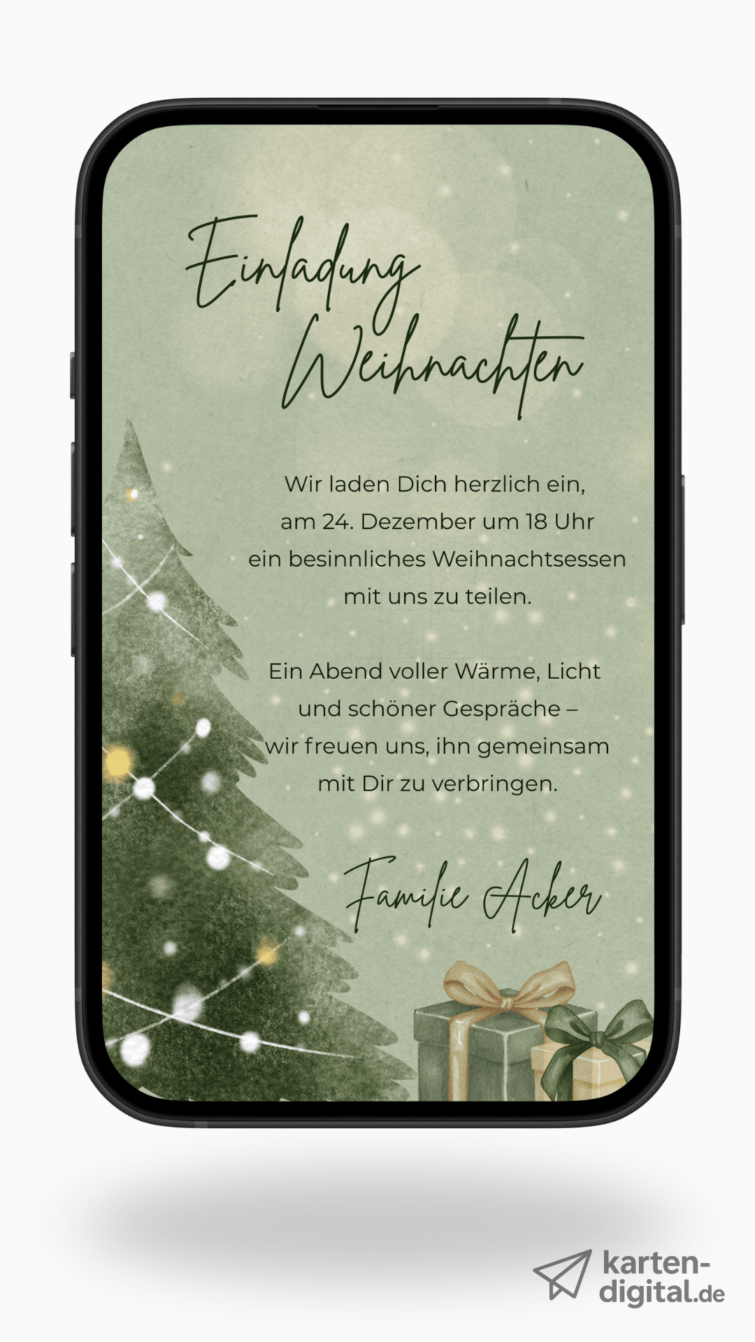 Digitale Einladung zu Weihnachten – festlich, modern und stimmungsvoll - karten - digital