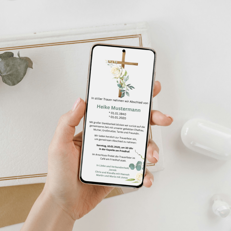 Einladung zur Trauerfeier - karten-digital