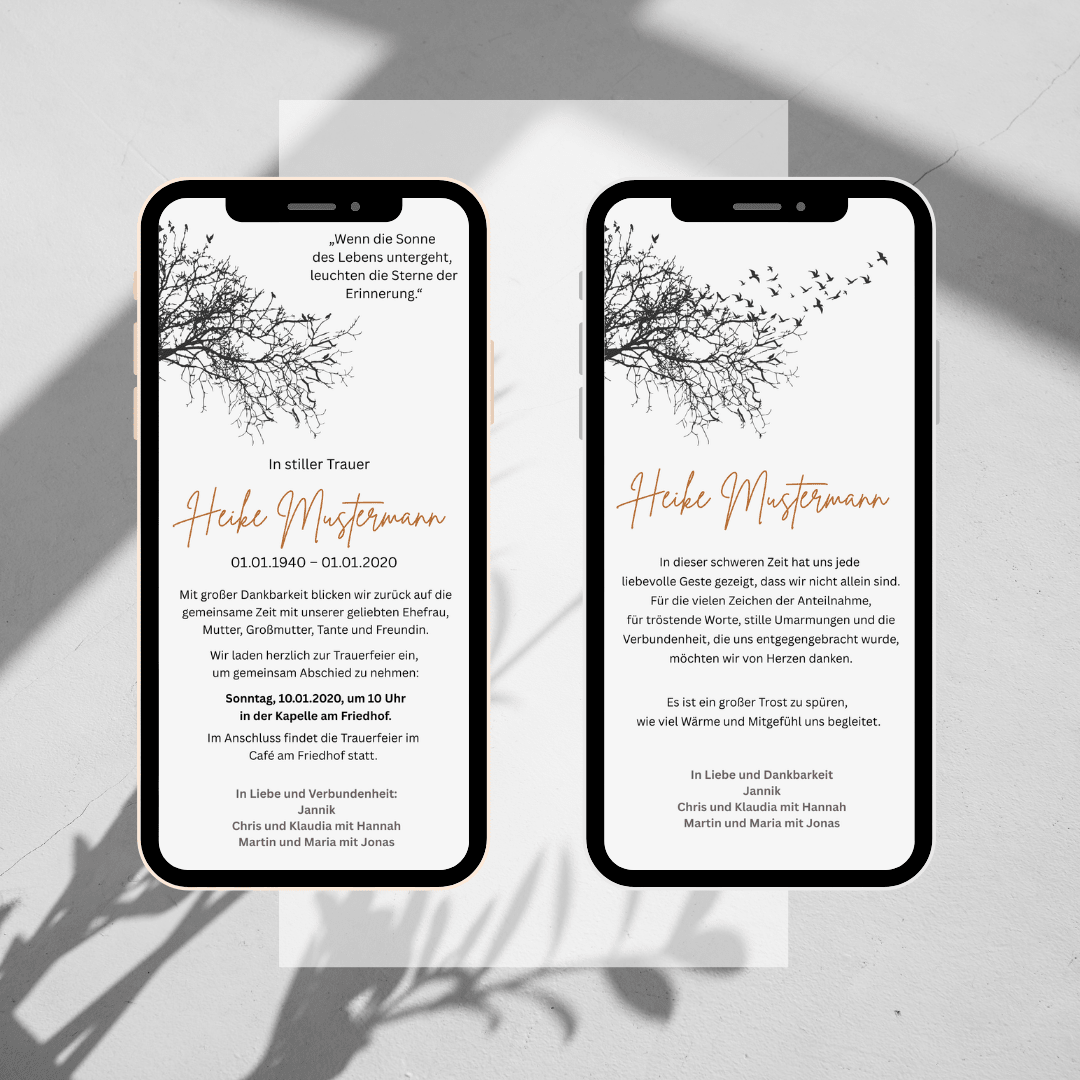 Trauerkarten-Set - karten-digital