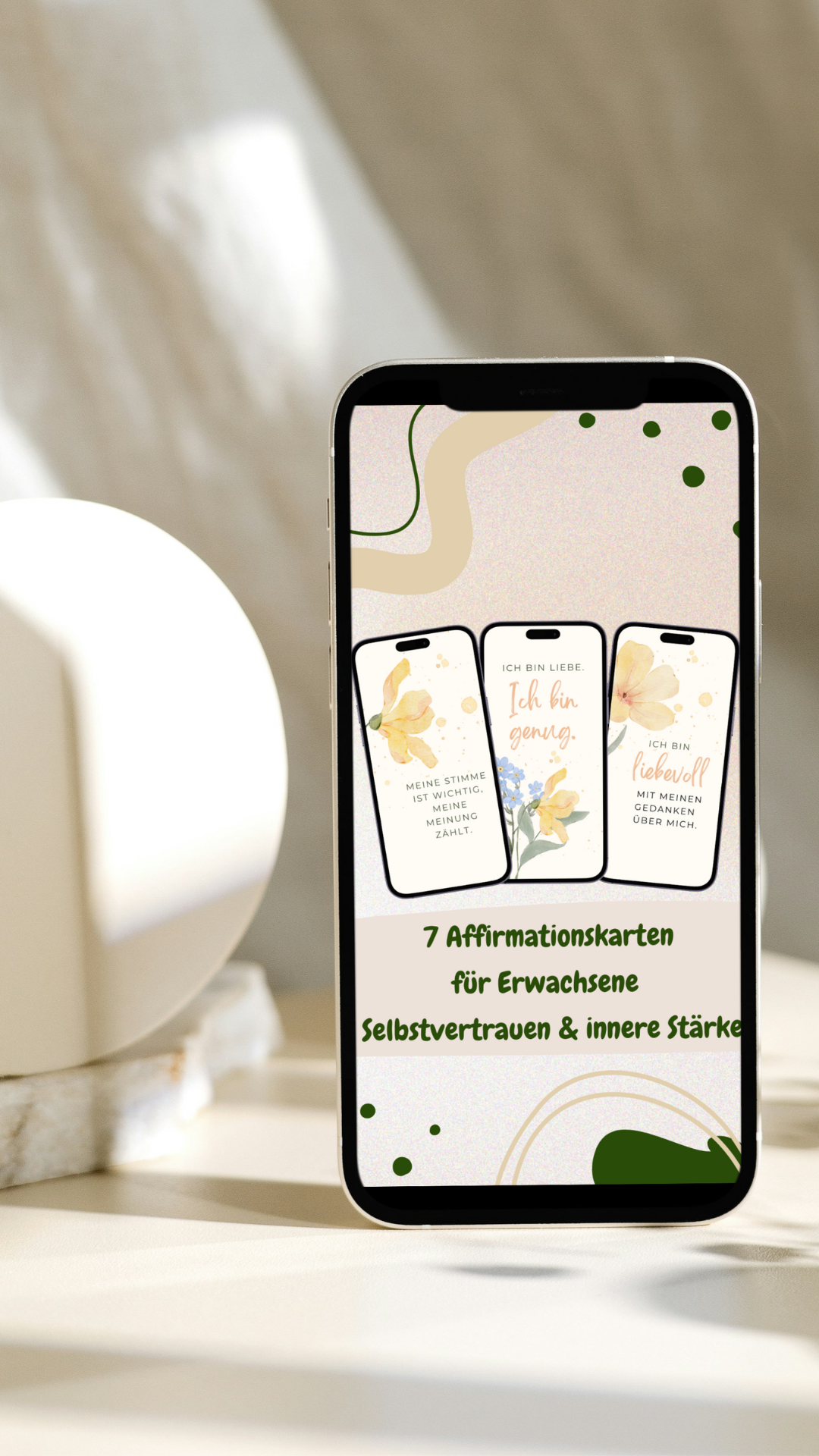 Affirmationskarten für Erwachsene – 7 digitale Karten für Selbstvertrauen & innere Stärke (Set 1)