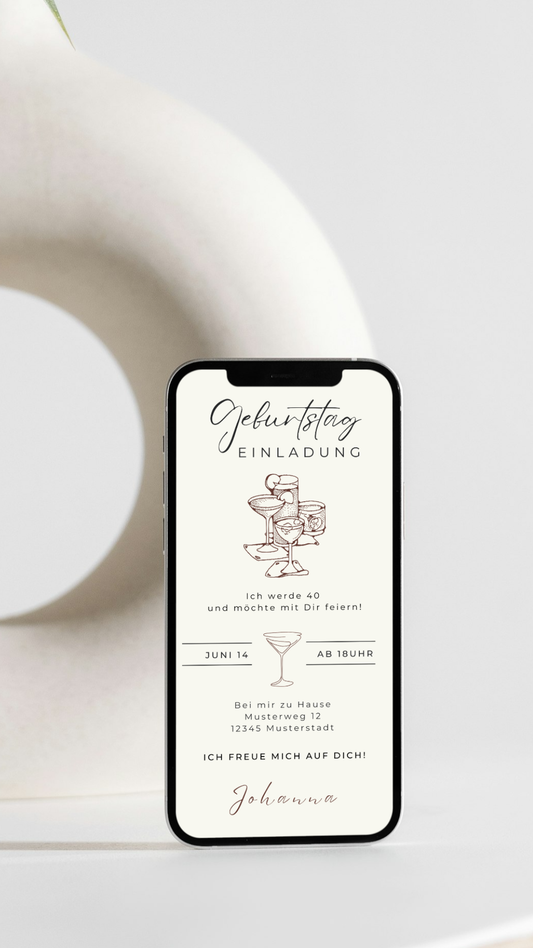Digitale Geburtstagseinladung zum 40. – stilvoll, modern & personalisierbar