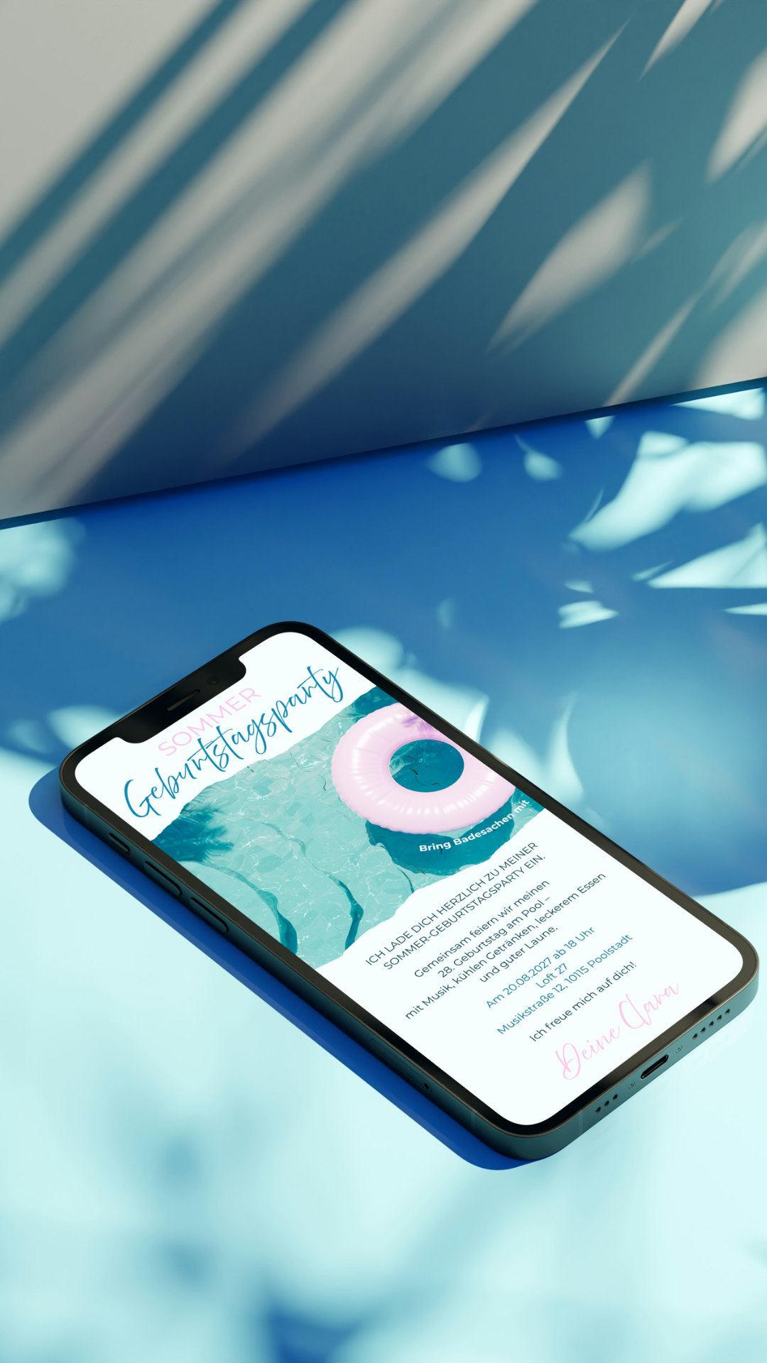 Digitale Einladung Geburtstag – Poolparty & Sommer