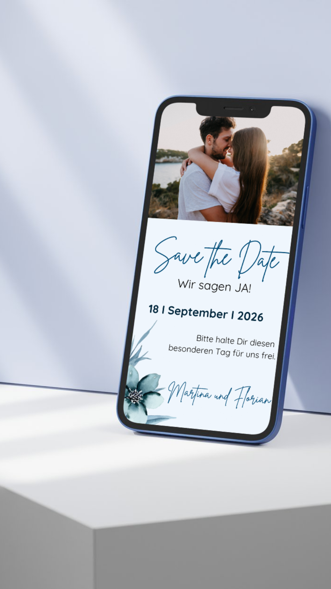 Save the Date Karte digital – Elegant, frisch & persönlich eure Hochzeit ankündigen