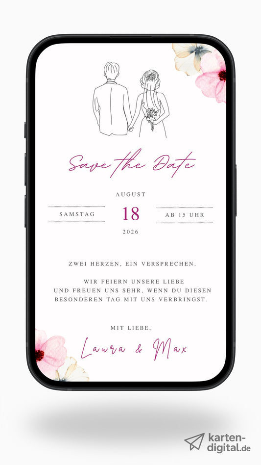 Save the Date Karte digital – Elegant, persönlich und zeitlos