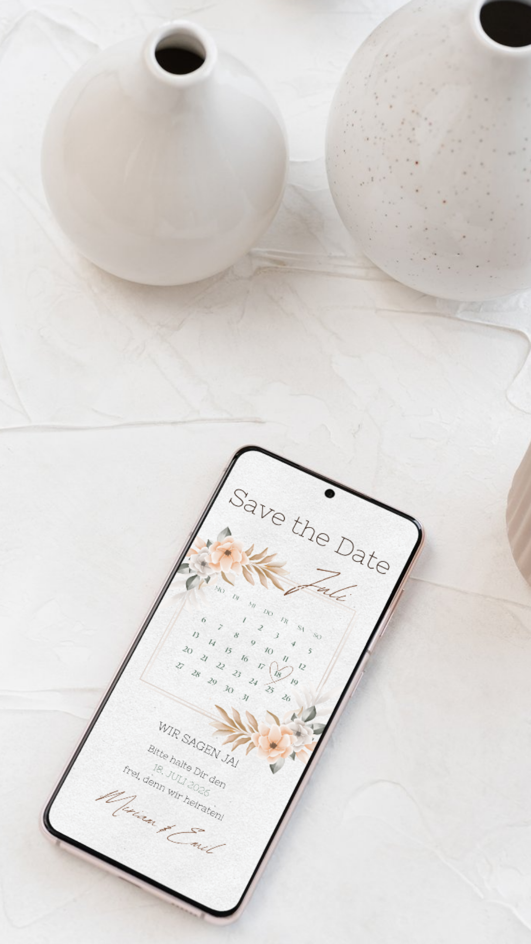 Save the Date Karte digital – Warm, elegant und zeitlos