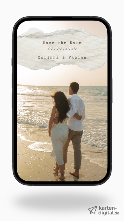 Digitale Save-the-Date Karte – Natürlich & Minimalistisch