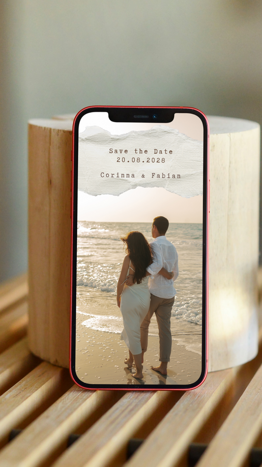 Digitale Save-the-Date Karte – Natürlich & Minimalistisch