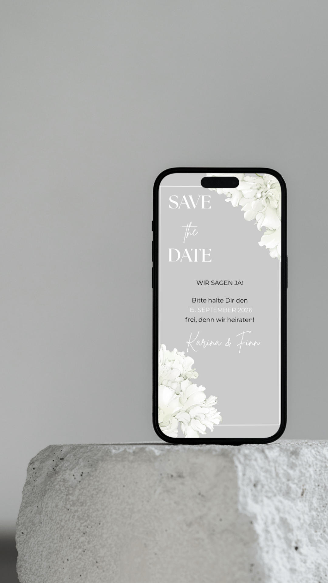 Save the Date Karte digital – Minimalistisch elegant und stilvoll