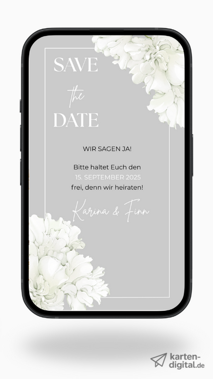 Save the Date Karte digital – Minimalistisch elegant und stilvoll