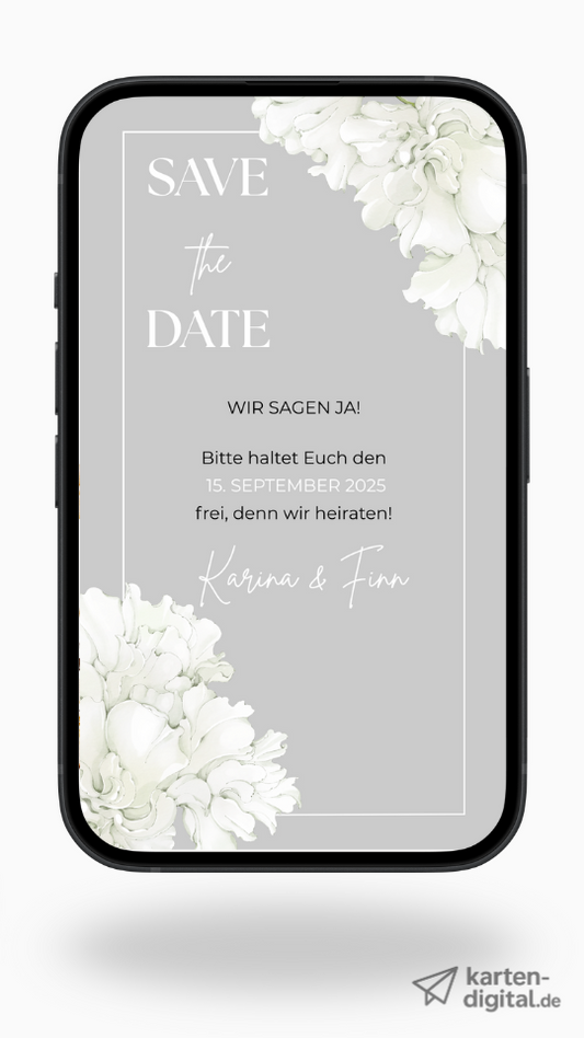 Save the Date Karte digital – Minimalistisch elegant und stilvoll eure Hochzeit ankündigen