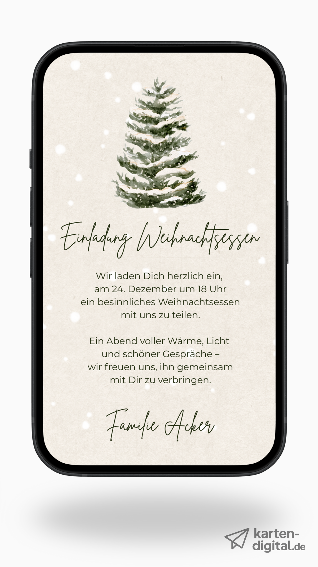 Digitale Einladung zum Weihnachtsessen – stilvoll & herzlich