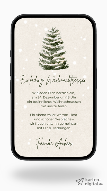 Digitale Einladung zum Weihnachtsessen – stilvoll & herzlich