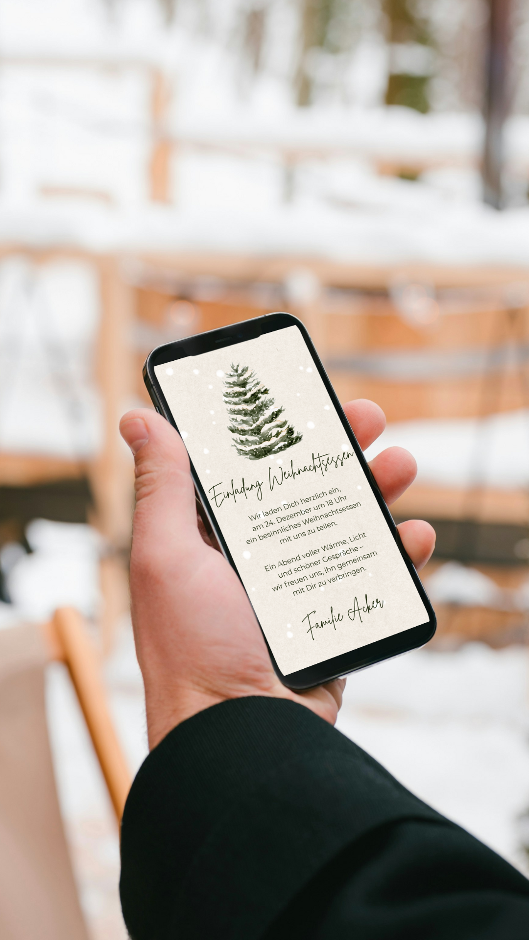 Digitale Einladung zum Weihnachtsessen – stilvoll & herzlich