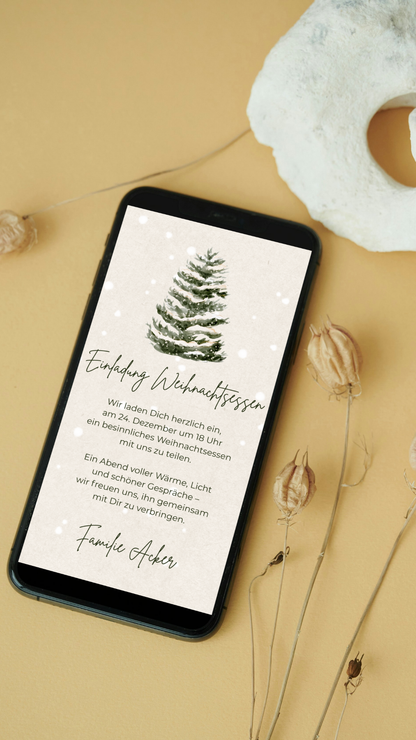 Digitale Einladung zum Weihnachtsessen – stilvoll & herzlich