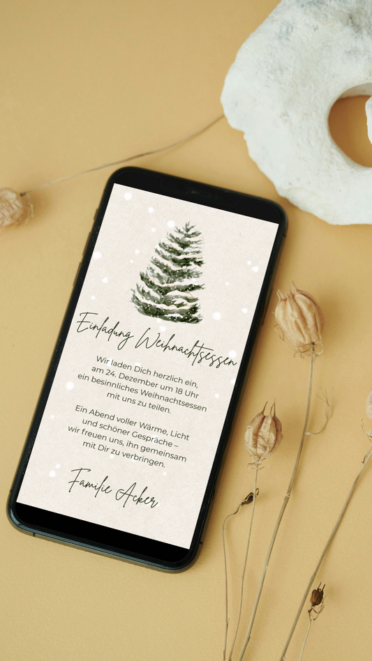 Digitale Einladung zum Weihnachtsessen – stilvoll & herzlich