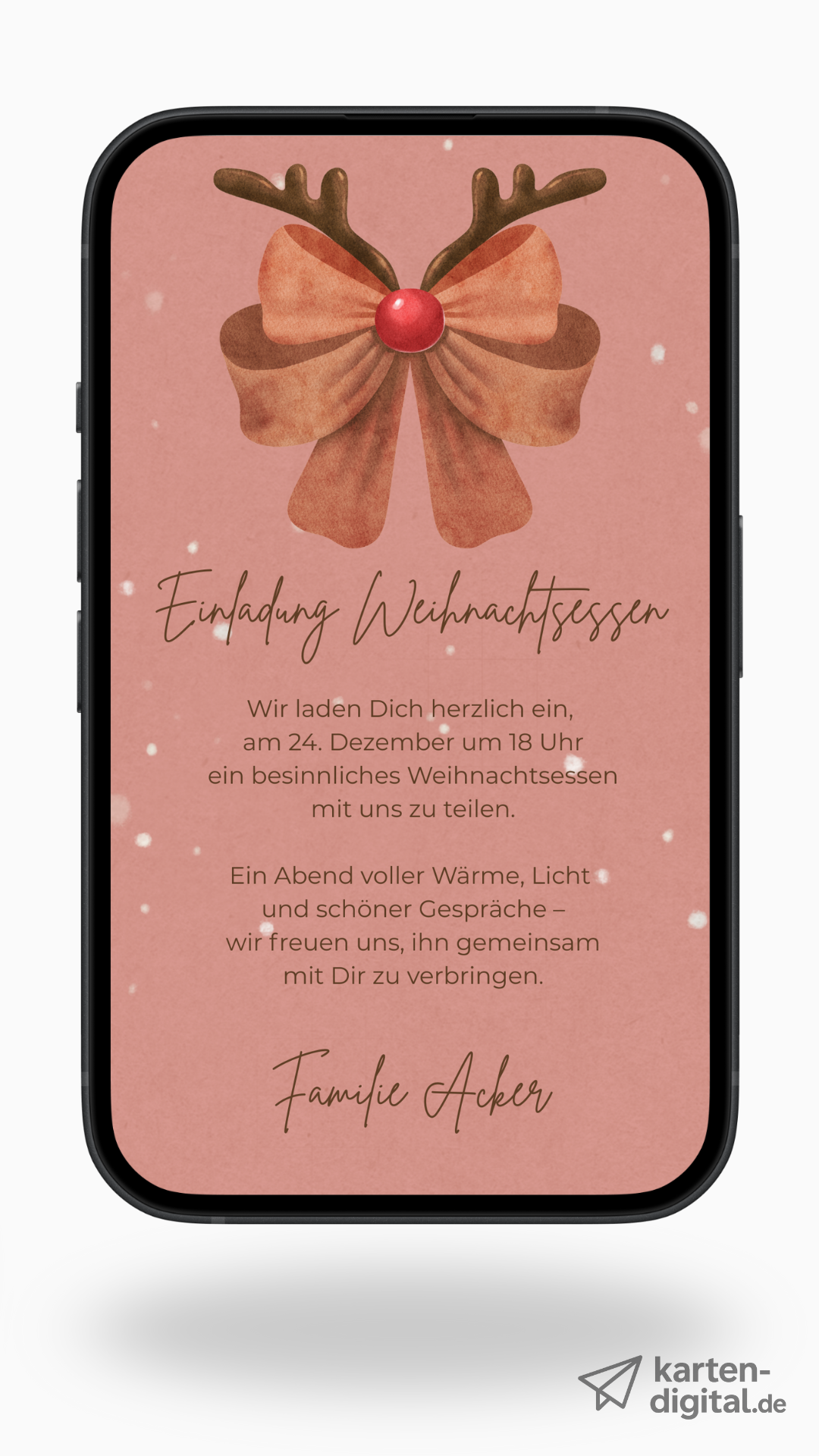 Digitale Einladung zum Weihnachtsessen – warm, modern & liebevoll gestaltet