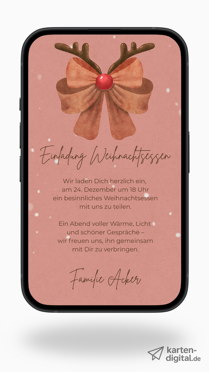 Digitale Einladung zum Weihnachtsessen – warm, modern & liebevoll gestaltet