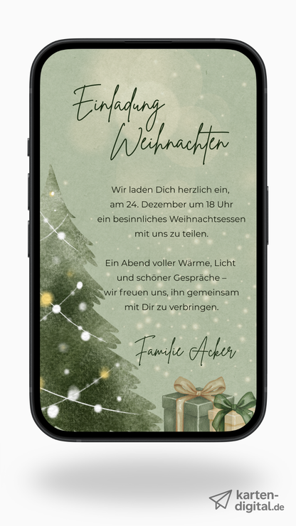 Digitale Einladung zu Weihnachten – festlich, modern und stimmungsvoll