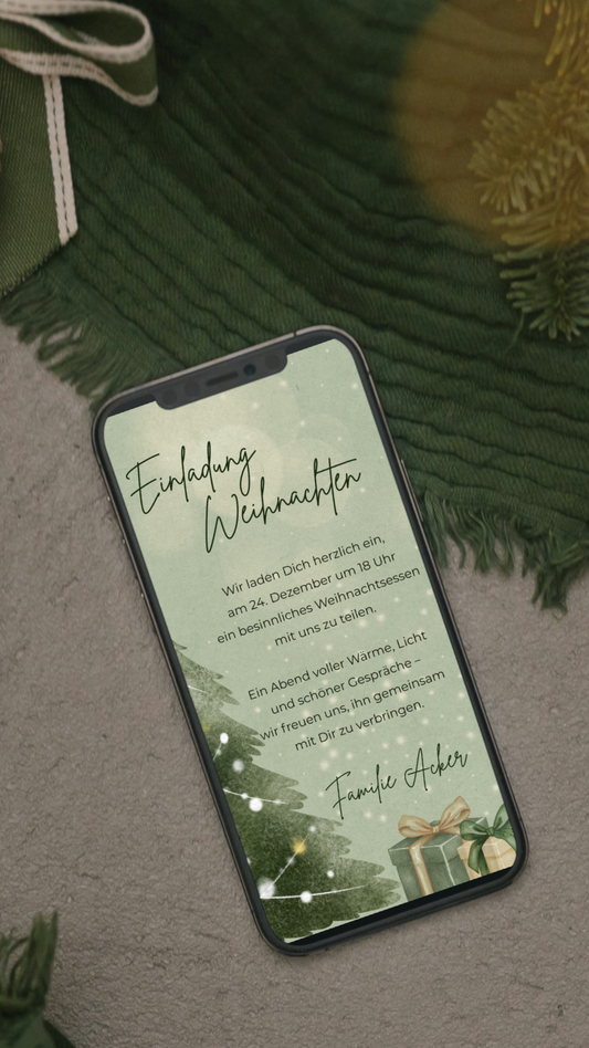 Digitale Einladung zu Weihnachten – festlich, modern und stimmungsvoll