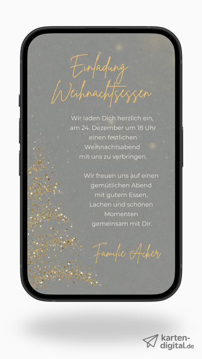 Digitale Einladung zum Weihnachtsessen – elegant, warm und festlich gestaltet