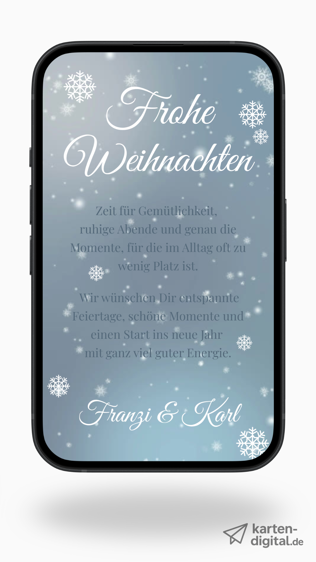 Digitale Weihnachts-Videoeinladung – Schneeflocken & Winterruhe