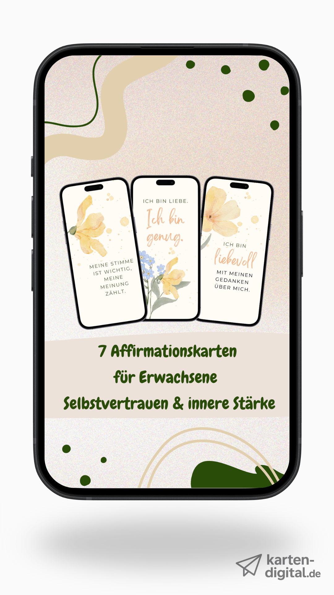 Affirmationskarten für Erwachsene – 7 digitale Karten für Selbstvertrauen & innere Stärke (Set 1) - karten - digital