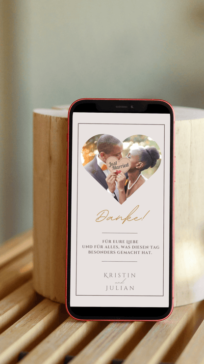 Digitale Dankeskarte Hochzeit – Elegant & Persönlich - karten - digital