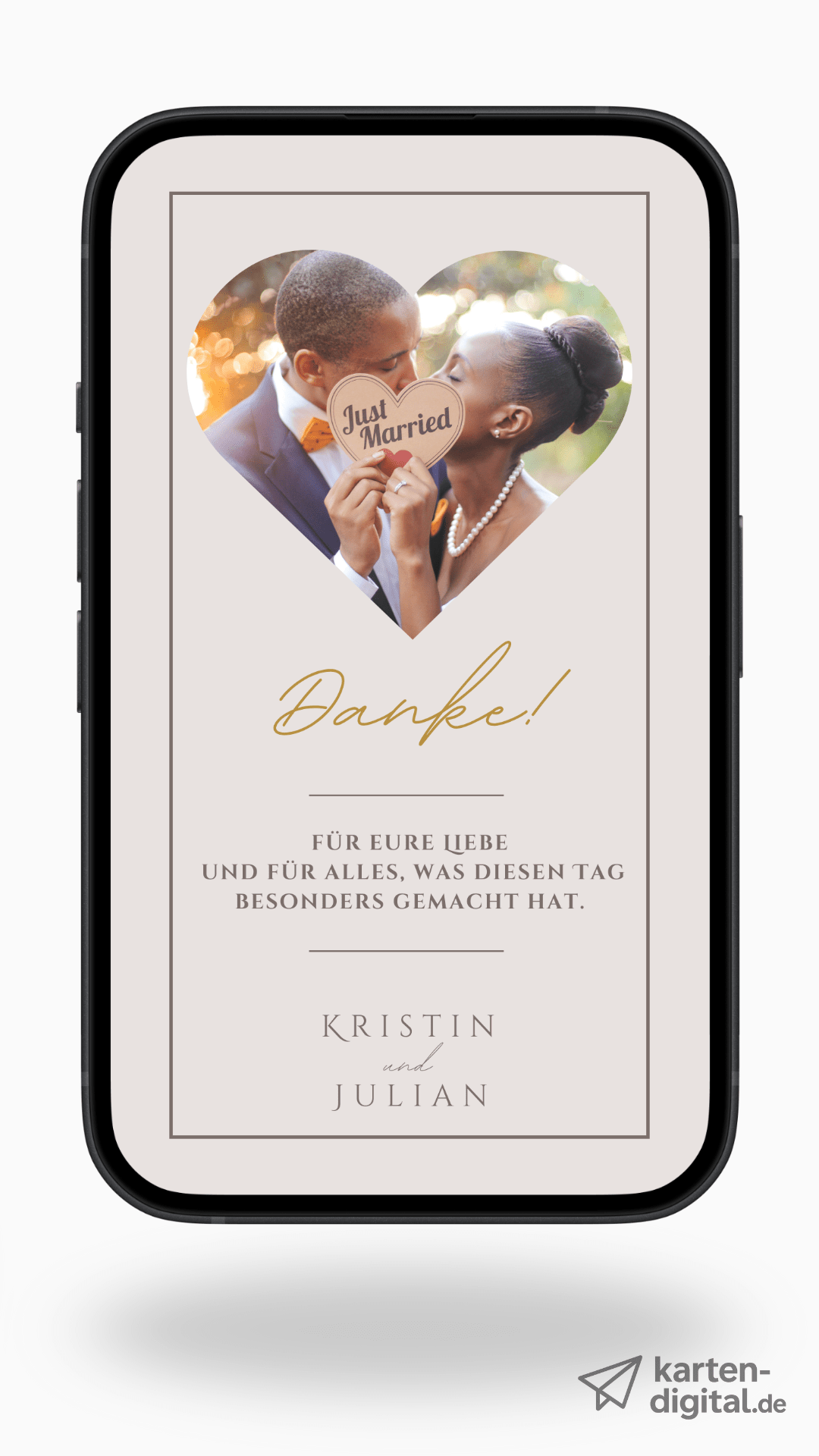 Digitale Dankeskarte Hochzeit – Elegant & Persönlich - karten - digital