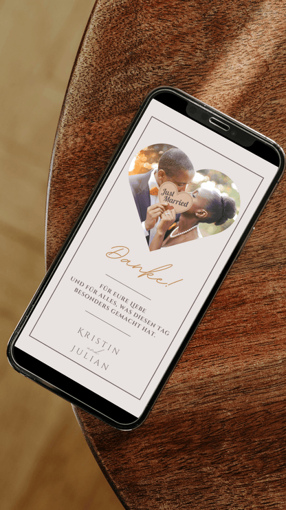 Digitale Dankeskarte Hochzeit – Elegant & Persönlich - karten - digital