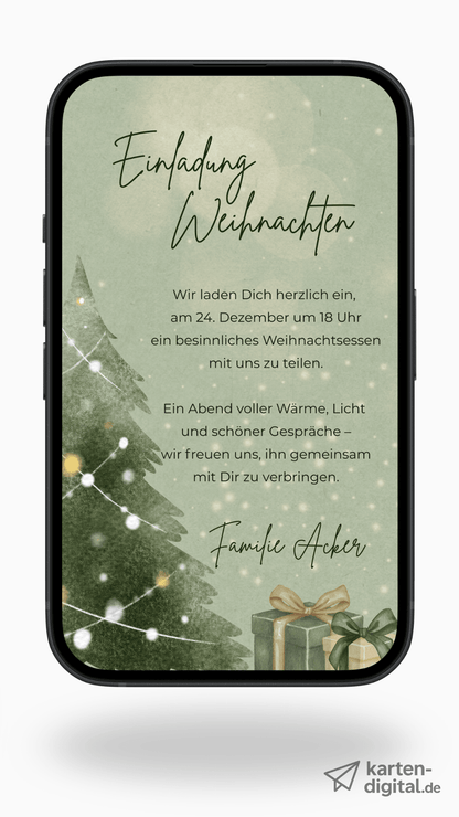 Digitale Einladung zu Weihnachten – festlich, modern und stimmungsvoll - karten - digital