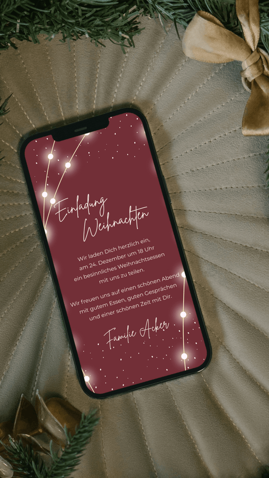 Digitale Einladung zu Weihnachten – modern, elegant & stimmungsvoll - karten - digital