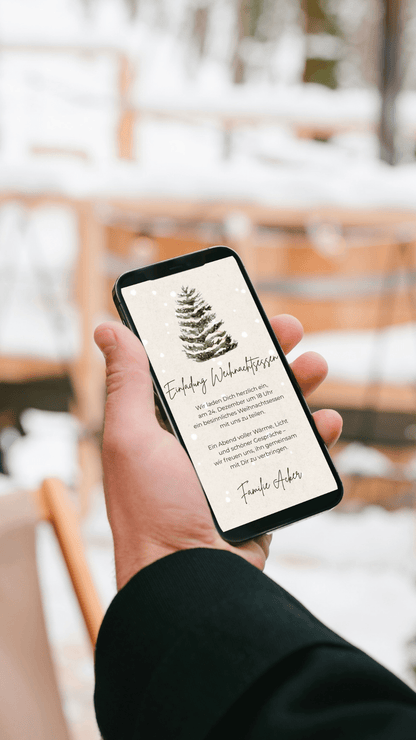 Digitale Einladung zum Weihnachtsessen – stilvoll & herzlich - karten - digital