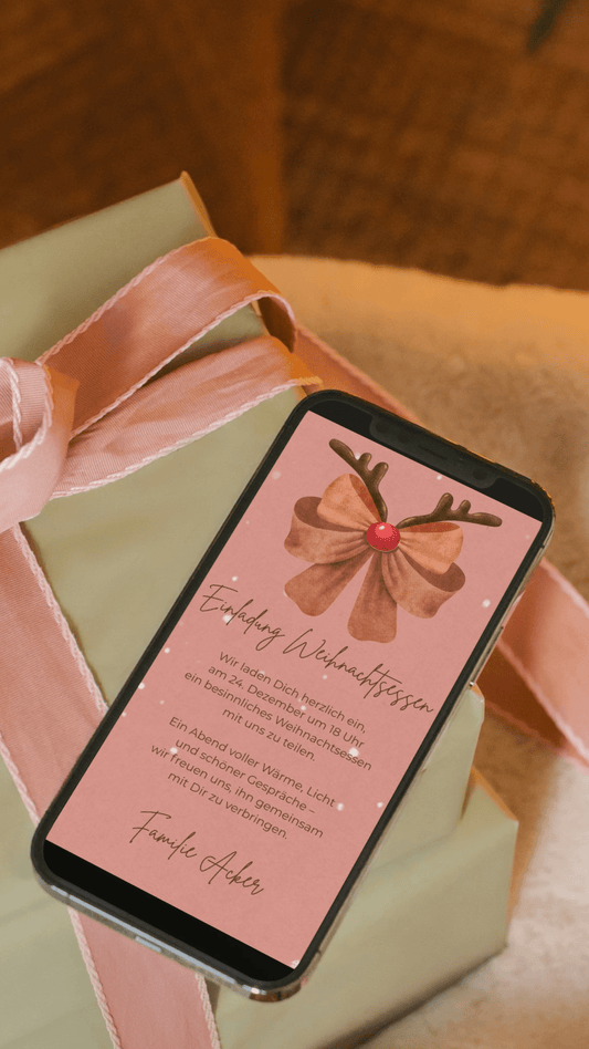Digitale Einladung zum Weihnachtsessen – warm, modern & liebevoll gestaltet - karten - digital
