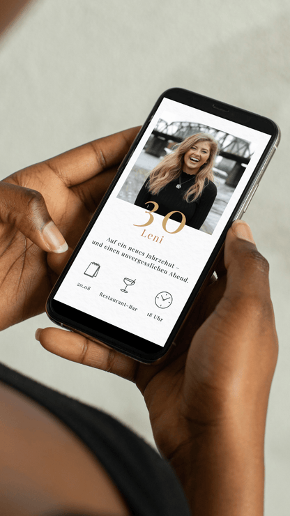 Digitale Geburtstagseinladung – Elegant & Minimalistisch - karten - digital