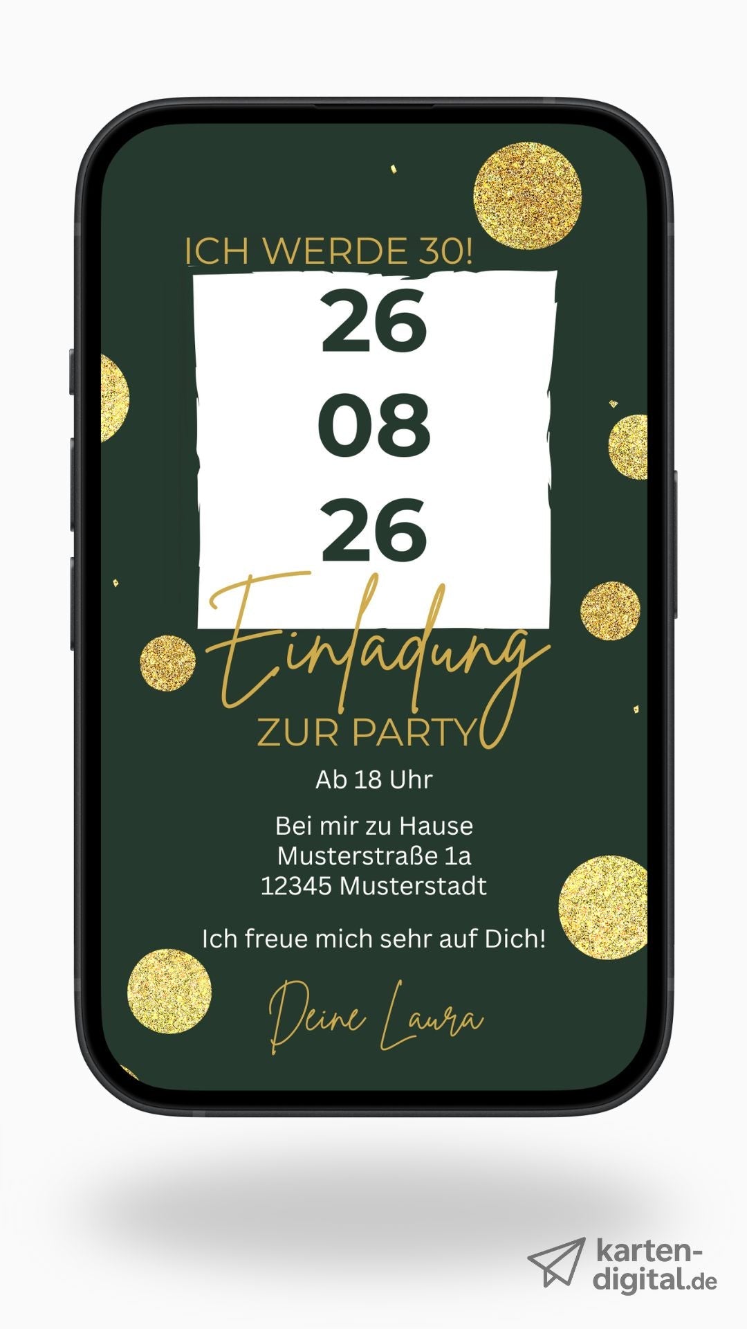 Digitale Geburtstagseinladung für Erwachsene – Stilvoll & Modern - karten - digital