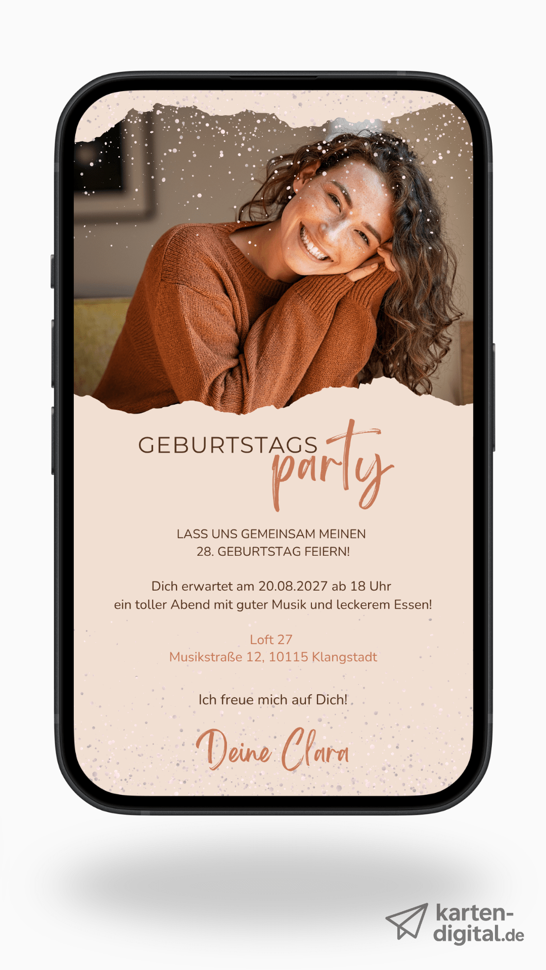 Digitale Geburtstagseinladung – Modern & persönlich mit Foto - karten - digital