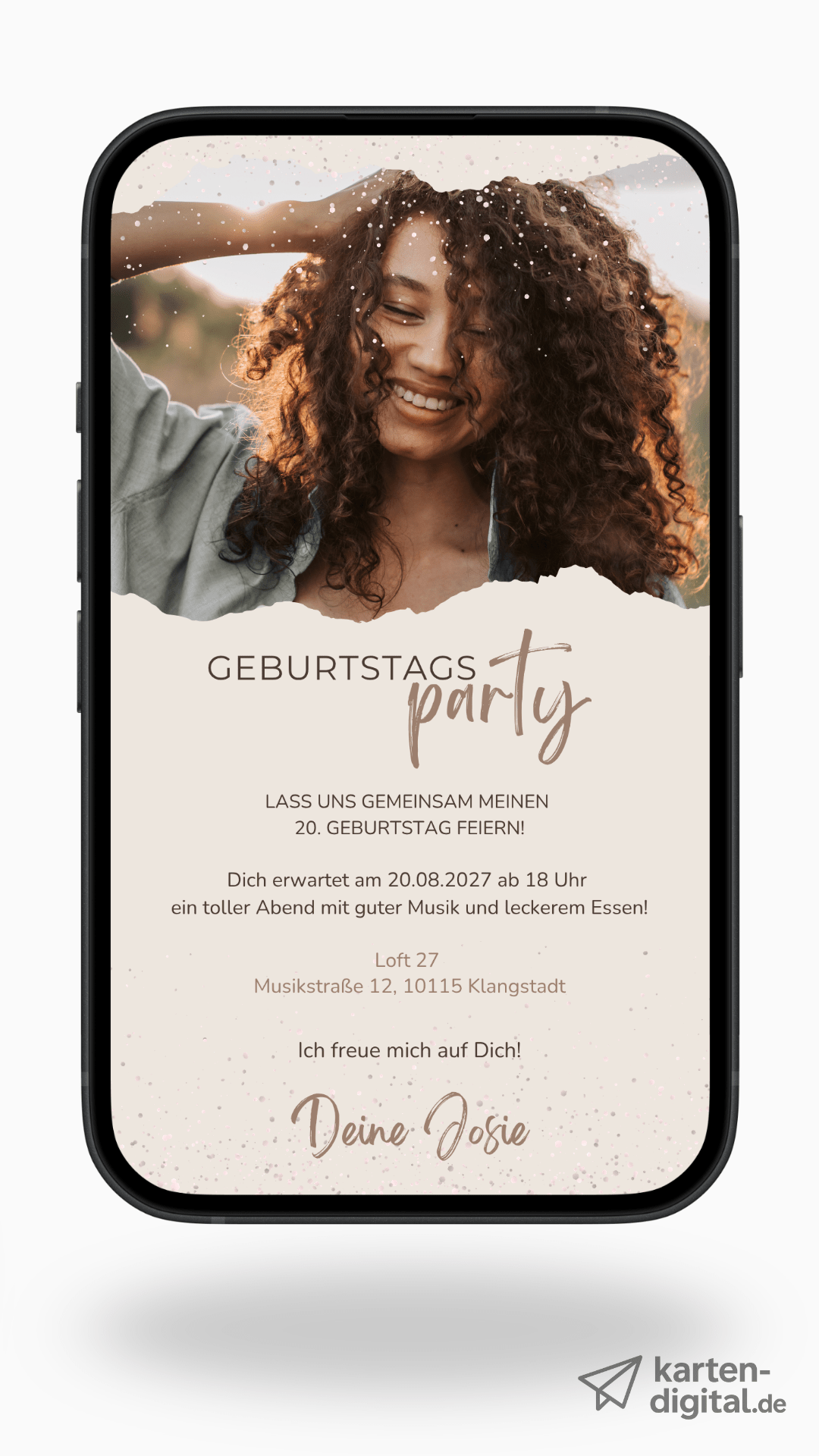 Digitale Geburtstagseinladung – Modern & persönlich mit Foto - karten - digital