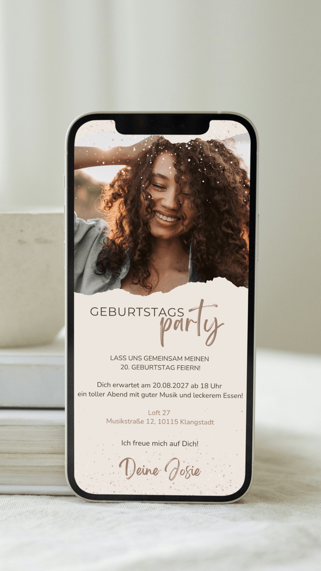 Digitale Geburtstagseinladung – Modern & persönlich mit Foto - karten - digital