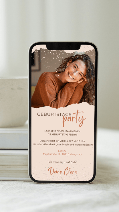 Digitale Geburtstagseinladung – Modern & persönlich mit Foto - karten - digital