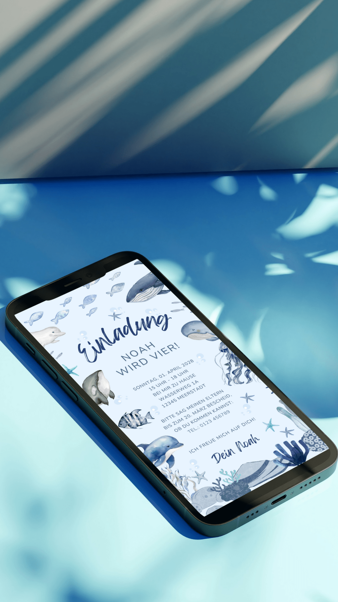 Digitale Geburtstagseinladung – Unterwasserwelt - karten - digital