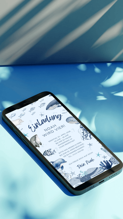 Digitale Geburtstagseinladung – Unterwasserwelt - karten - digital