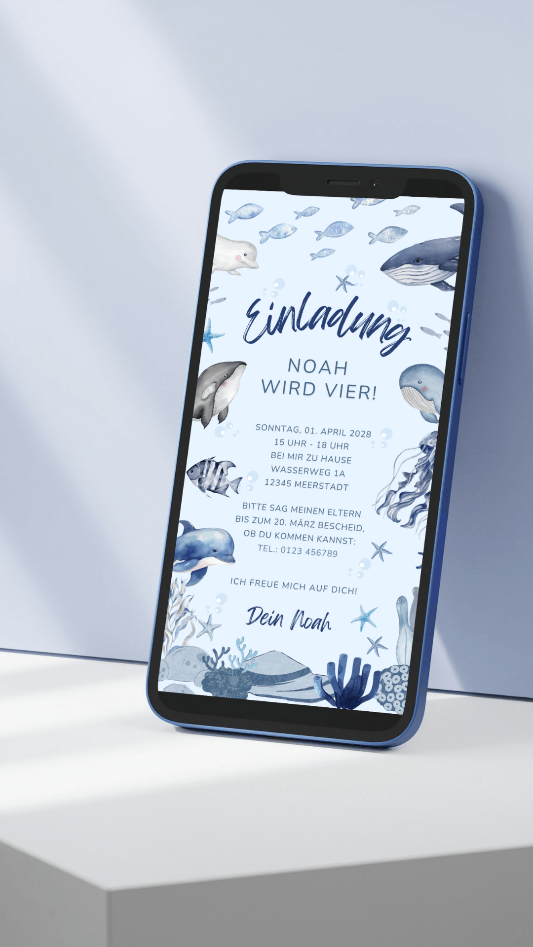 Digitale Geburtstagseinladung – Unterwasserwelt - karten - digital