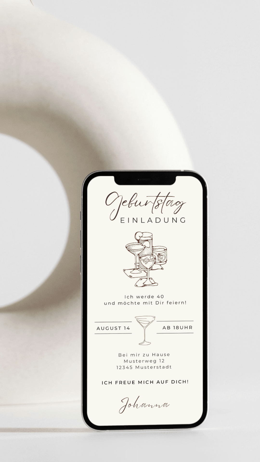 Digitale Geburtstagseinladung zum 40. – stilvoll, modern & personalisierbar - karten - digital