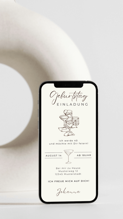 Digitale Geburtstagseinladung zum 40. – stilvoll, modern & personalisierbar - karten - digital