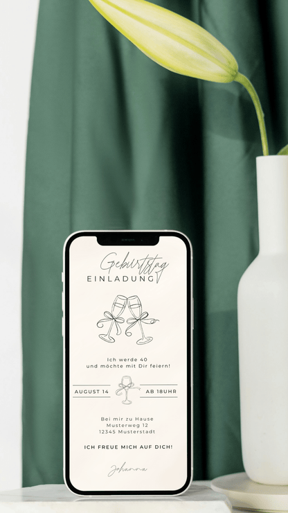 Digitale Geburtstagseinladung zum 40. – stilvoll, modern & personalisierbar - karten - digital