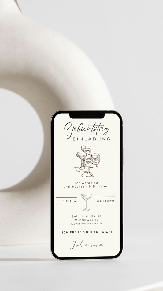 Digitale Geburtstagseinladung zum 40. – stilvoll, modern & personalisierbar - karten - digital