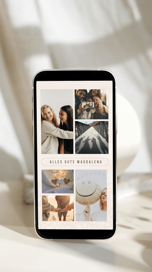Digitale Glückwunschkarte – Fotocollage Elegant - karten - digital
