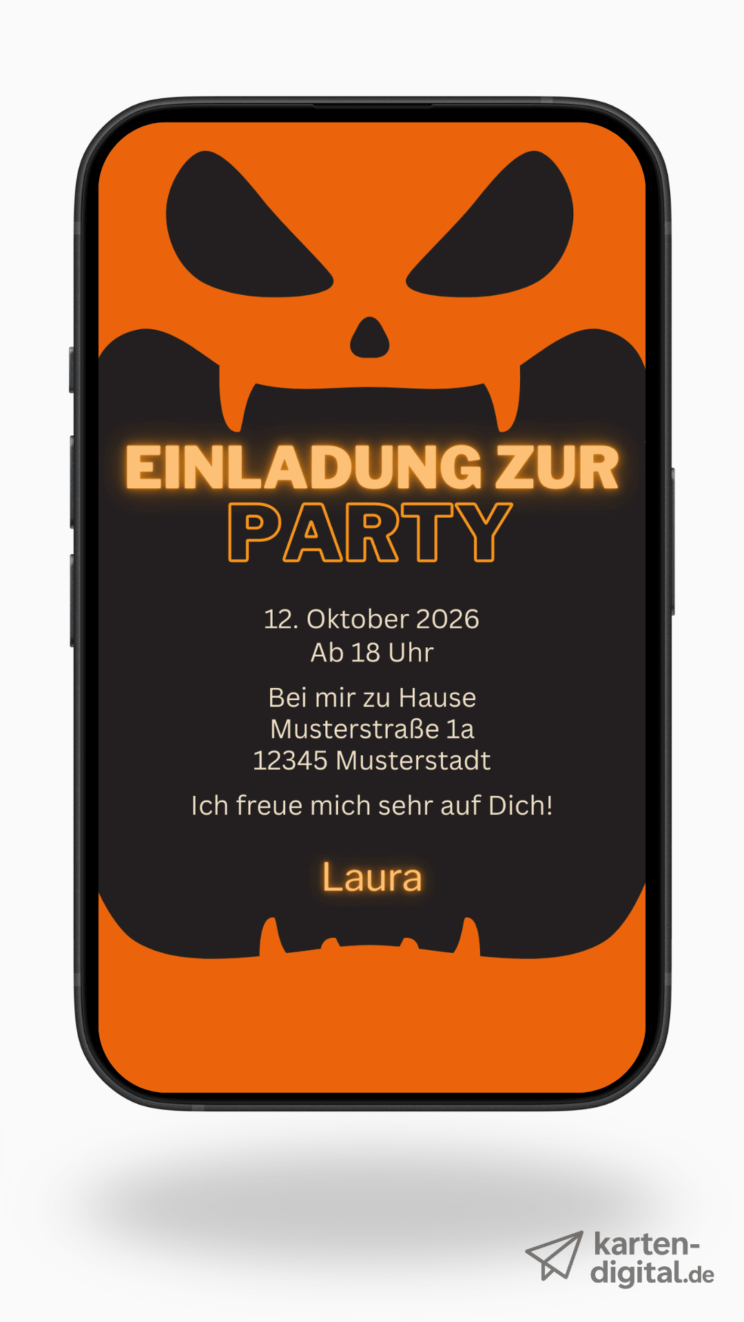 Digitale Halloween - Einladung – gruselig - cool & perfekt für deine Party - karten - digital